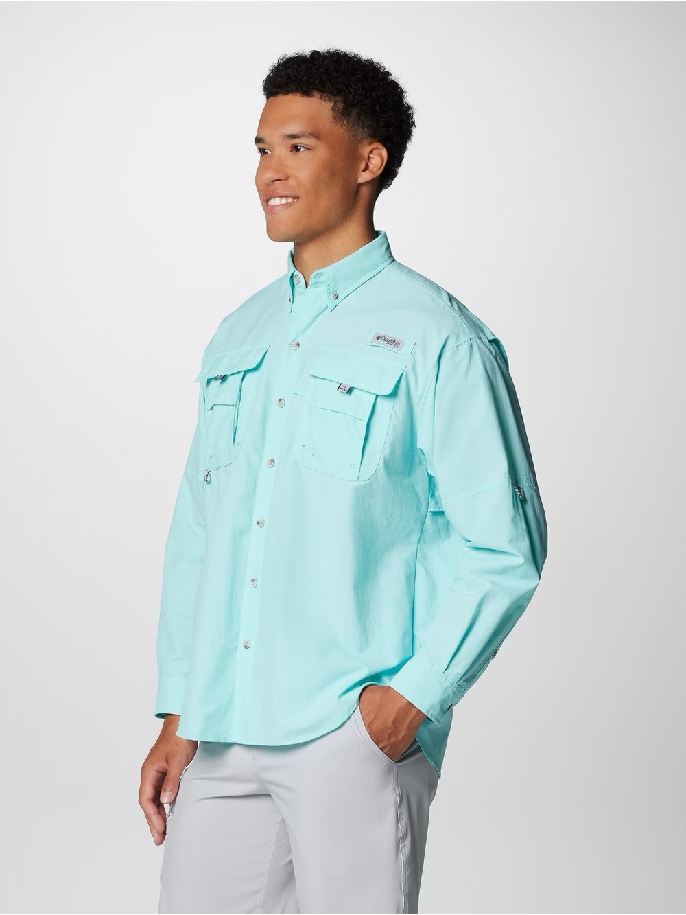 Columbia Sportswear Men's Bahama II Long Sleeve Shirt in Gulf Stream Color